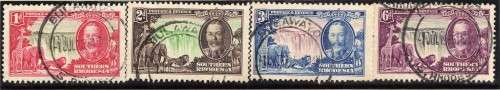 SOUTHERN RHODESIA 1935 SILVER JUBILEE SET OF 4 VERY FINE USED. SG 31-34. CAT 45 POUNDS.