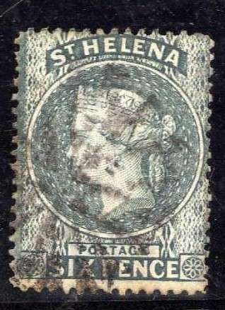 ST HELENA 1884-94 6d GREY W/MARK CROWN CA FINE USED. SG 44. CAT 5 POUNDS.