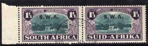 SOUTH WEST AFRICA 1939 `HUGUENOTS` SET OF 3 PAIRS V.F.U. SACC 138-140. CAT R900. (SACC 2023-25)
