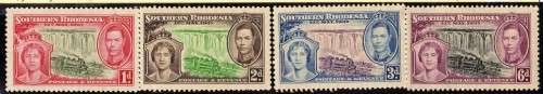 SOUTHERN RHODESIA 1937 CORONATION SET OF 4 LIGHTLY MOUNTED MINT. SACC 38-41.