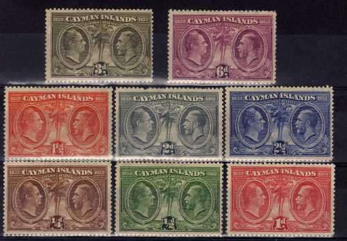 CAYMAN ISLANDS 1932 PART SET OF 8 MOUNTED MINT. (FAULTS TO 2d + 3d) SG 84-91. CAT 32 POUNDS.