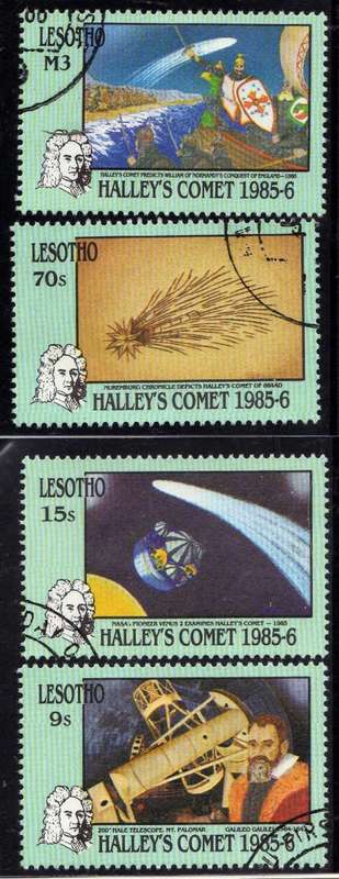 LESOTHO 1986 "HALLEY'S COMET" SET OF 4 VFU. SG 691-4. CAT 8,50 POUNDS.