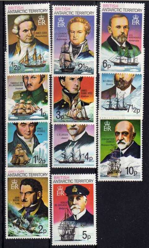 BRITISH ANTARCTIC TERRITORY 1973 DEFIN PART SET OF 11 LMM(*). SG 64a - 74a. CAT 11 POUNDS.