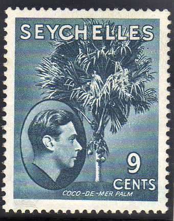 SEYCHELLES 1938 DEFINITIVE 9c DULL BLUE ORDINARY PAPER MM(*). SG 138ad. CAT 6,50 POUNDS.