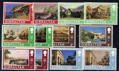 GIBRALTAR 1971 DEFIN PART SET OF 12 UMM. SG 255-266. CAT 6 POUNDS.