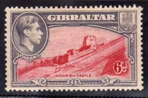 GIBRALTAR 1938 DEFIN 6d PERF 13,5 LMM(*). SG 126. CAT 48 POUNDS.