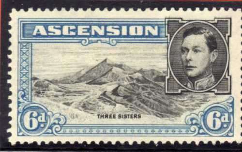 ASCENSION 1938 DEFINITIVE 6d PERF 13,5 LMM. SG 43. CV 9 POUNDS.