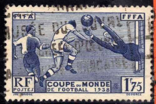 FRANCE 1938 "WORLD CUP FOOTBALL" 1f75 FINE USED. SG 612. CAT 17 POUNDS.
