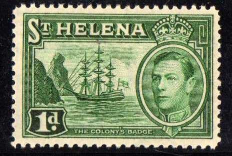 ST HELENA 1938 DEFIN 1d GREEN LMM(*). SG 132. CAT 9,50 POUNDS.