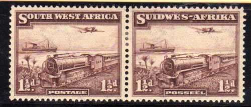 SOUTH WEST AFRICA 1937 1,5d PAIR LMM(*). SG 96. CAT 29 POUNDS.