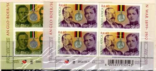 SOUTH AFRICA 2000 ANGLO BOER WAR WRITERS SET OF 2 IN IMPRT B`s 4 UMM. SACC 1291-2. CAT R216(2023-25)