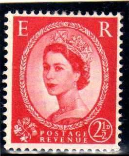 GREAT BRITAIN 1958 2ND GRAPHITE LINED ISSUE 2,5d MM. SG 591. CAT 10 POUNDS.