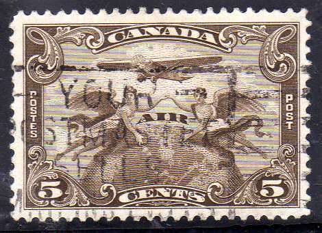 CANADA 1930 AIR 5c BROWN FINE USED. SG 310. CAT 24 POUNDS.