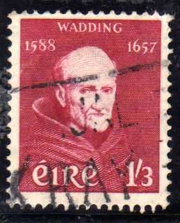 IRELAND 1957 DEATH TERCENT LUKE WADDING 1/3d VERY FINE USED. SG 171. CAT 8,50 POUNDS.