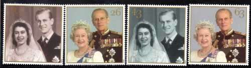 GREAT BRITAIN 1997 "ROYAL GOLDEN WEDDING" SET OF 4 UMM IN PRESENTATION PACK SG 2011-14. CAT 6,35 GBP
