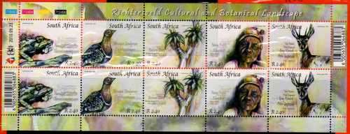 SOUTH AFRICA 2010 `RICHTERSVELD LANDSCAPE` SHEET OF 10 UMM. SACC 2086-2090. CAT R160. (2023-25)
