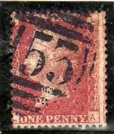 GREAT BRITAIN 1858-79 1d ROSE RED PLATE 197 FINE USED. SG 43. CAT 10 POUNDS.