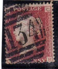 GREAT BRITAIN 1858-79 1d ROSE RED PLATE 189 FINE USED. SG 43. CAT 7,50 POUNDS.