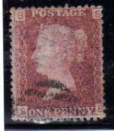 GREAT BRITAIN 1858-79 1d ROSE RED PLATE 189 FINE USED. SG 43. CAT 7,50 POUNDS.