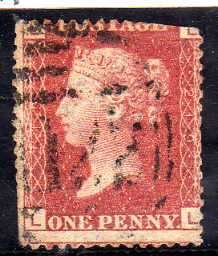 GREAT BRITAIN 1858-79 1d ROSE RED PLATE 219 DAMAGED SPACE FILLER. SG 43. CAT 75 POUNDS.