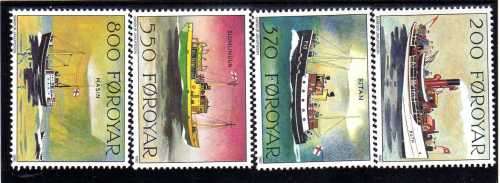 FAROE ISLANDS 1991 "MAIL SHIPS" UMM(**). SG 220-223. CAT 8,35 POUNDS.