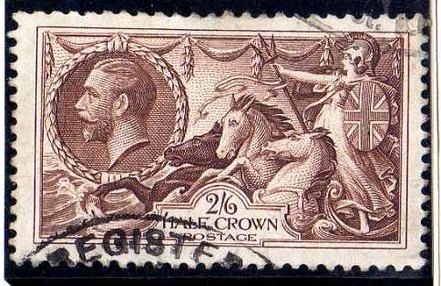 GREAT BRITAIN 1934 RE-ENGRAVED SEAHORSE 2/6d VFU. SG 450. CAT 40 POUNDS.