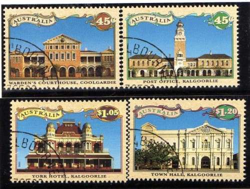 AUSTRALIA 1992 "DISCOVERY OF GOLD CENT" SET OF 4 VFU. SG 1377-80. CAT 6 POUNDS.