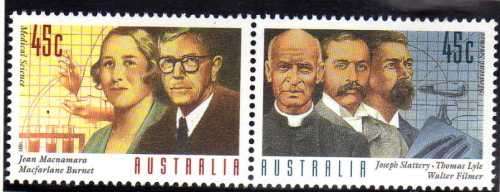 AUSTRALIA 1995 "MEDICAL SCIENTISTS" SET OF 4 UMM. SG 1552-55. CAT 10,50 POUNDS.