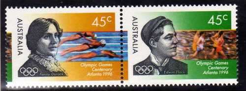 AUSTRALIA 1996 "OLYMPIC GAMES CENTENARY" SET OF 3 UMM. SG 1627-29. CAT 4 POUNDS.