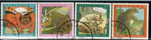 AUSTRALIA 1994 "THE BUNYIP" SET OF 4 VFU. SG 1466-69. CAT 5,15 GBP.