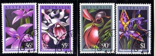 AUSTRALIA 1986 "NATIVE ORCHIDS" SET OF 4 VFU. SG 1032-35. CAT 8,20 GBP.