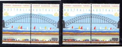 AUSTRALIA 1992 "OPENING OF SYDNEY HARBOUR TUNNEL" 2 PAIRS UMM. SG 1375-6, 1375b-6b. CAT 9,60 GBP