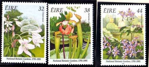IRELAND 1995 "BICENT NATIONAL BOTANIC GARDENS" SET OF 3 UMM. SG 973-75. CAT 4 POUNDS.