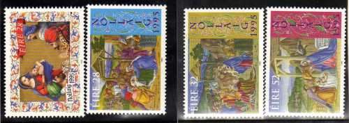 IRELAND 1995 "CHRISTMAS" SET OF 4 UMM. SG 978-81. CAT 4,65 POUNDS.