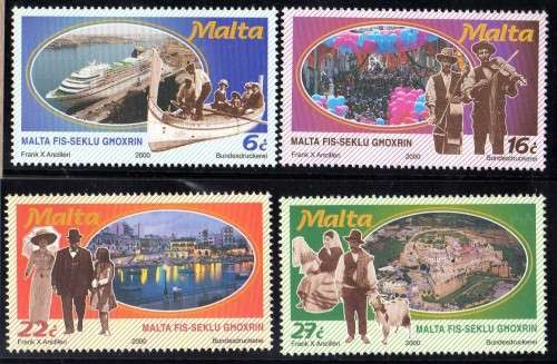 MALTA 2000 "MALTA DURING THE 20TH CENTURY" SET OF 4 UMM. SG 1166-69. CAT 4,55 POUNDS.