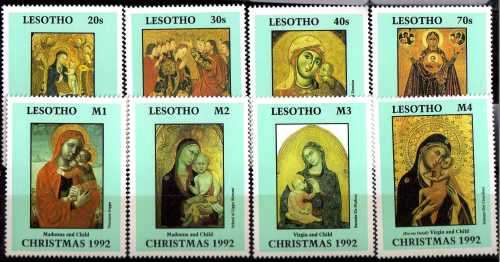 LESOTHO 1992 "CHRISTMAS" SET OF 8 UMM(**). SG 1117-1124. CAT 12 POUNDS.