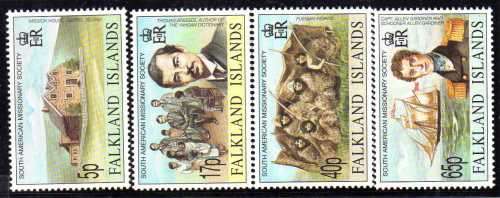FALKLAND ISLANDS 1994 "150TH ANNIV MISSIONARY SOCIETY" SET OF 4 U.M.M. SG 723-26. CAT 4,65 POUNDS.