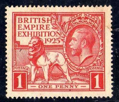 GREAT BRITAIN 1925 BRITISH EMPIRE EXHIBITION 1d LMM. SG 432. CAT 15 POUNDS.