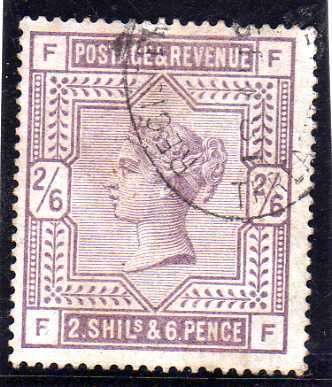 GREAT BRITAIN 1883-84 2/6d LILAC ON WHITE PAPER VERY FINE USED. SG 178. CAT 160 POUNDS.