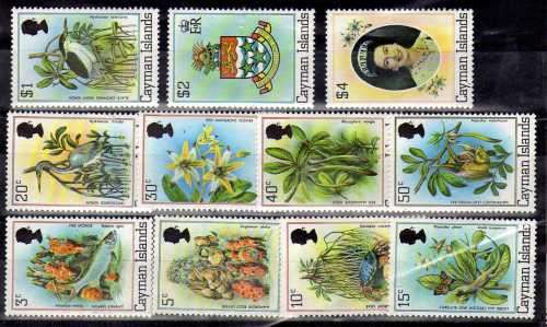 CAYMAN ISLANDS 1980 DEFIN SET OF 11 MINT NO GUM. SG 515A-525A. CAT 14,70 POUNDS.