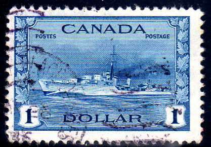 CANADA 1942 WAR EFFORT $1 FINE USED. SG 388. CAT 8,50 POUNDS.