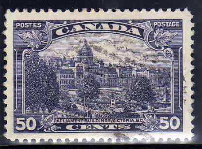 CANADA 1935 DEFIN 50c FINE USED. SG 350. CAT 6 POUNDS.