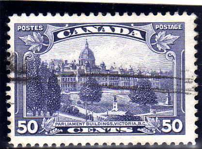 CANADA 1935 DEFIN 50c FINE USED. SG 350. CAT 6 POUNDS.