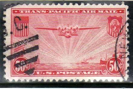 UNITED STATES OF AMERICA 1935 TRANS-PACIFIC AIRMAIL 50c VFU. SG A777. CAT 5,75 POUNDS.