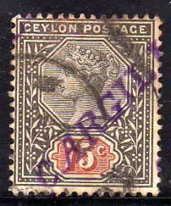 CEYLON 1899-1900 DEFINITIVE 75c FINE USED. SG 262. CAT 8 POUNDS.