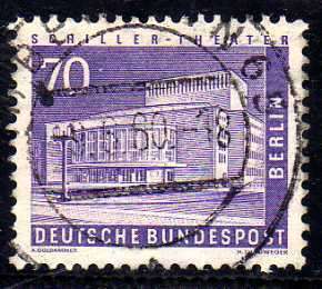 GERMANY WEST BERLIN 1956 DEFIN 70pf VIOLET VFU. SG  B145. CAT 17 GBP.
