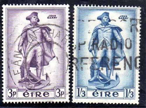 IRELAND 1956 "BARRY COMMEMORATION" SET OF 2 FINE USED. SG 162-163. CAT 8 POUNDS.
