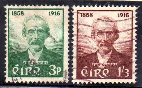 IRELAND 1958 "BIRTH CENT TOM CLARKE" SET OF 2 FINE USED. SG 172-3. CAT 11 POUNDS.