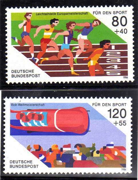 GERMANY 1986 "SPORT PROMOTION FUND" SET OF 2 UMM.  SG 2120-21. CAT 5,15 POUNDS.
