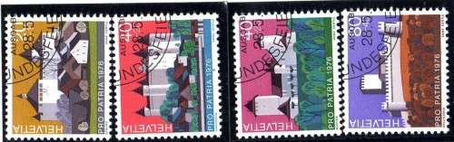 SWITZERLAND 1976 PRO PATRIA CASTLES SET OF 4 VERY FINE USED. SG 915-918. CAT 4,60 POUNDS.